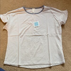 Hayden Gray and White Striped Top